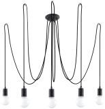 Żyrandol Edison 5 Czarny SL.0371 Sollux