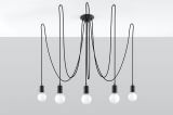 Żyrandol Edison 5 Czarny SL.0371 Sollux
