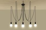 Żyrandol Edison 5 Czarny SL.0371 Sollux