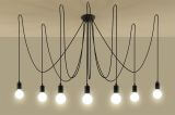Żyrandol Edison 7 Czarny SL.0372 Sollux