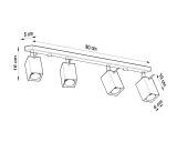 Plafon Merida 4L Czarny SL.0459 Sollux