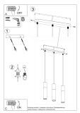 Lampa Wisząca Borgio 3 Biały SL.0649 Sollux