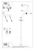 Lampa Wisząca Luvo 1 Szary/Czarny SL.0653 Sollux