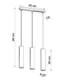 Lampa Wisząca Luvo Szary 3 SL.0655 Sollux