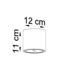 Plafon Tiube Czarny SL.0697 Sollux