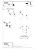 Plafon Tiube Czarny SL.0697 Sollux