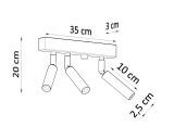 Plafon Eyetech 3 Czarny SL.0899 Sollux