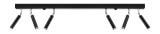 Plafon Eyetech 6 Czarny SL.0901 Sollux