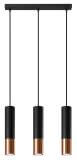 Lampa Wisząca Loopez 3L Czarny/Miedziany SL.0948 Sollux