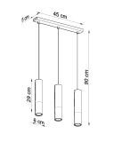 Lampa Wisząca Loopez 3L Czarny/Miedziany SL.0948 Sollux