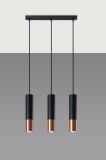 Lampa Wisząca Loopez 3L Czarny/Miedziany SL.0948 Sollux