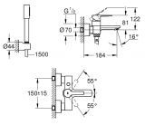 Jednouchwytowa Bateria Wannowa Z Zestawem Prysznicowym Lineare 33850001 Grohe