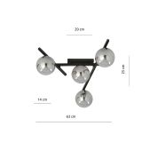 mini: Lampa sufitowa SMART nowoczesna czarna E14 10W LED (5)