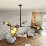 Lampa sufitowa LOTUS nowoczesna czarna E14 10W LED