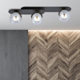 Lampa sufitowa PLAZA nowoczesna czarna E14 10W LED