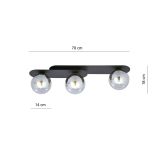 Lampa sufitowa PLAZA nowoczesna czarna E14 10W LED