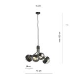 mini: Lampa wisząca NOVA nowoczesna czarna E14 10W LED (5)