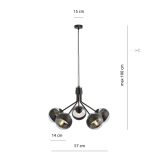 mini: Lampa wisząca NOVA nowoczesna czarna E14 10W LED (7)