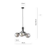 mini: Lampa wisząca NOVA nowoczesna czarna E14 10W LED (5)