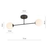 mini: Lampa sufitowa ROMA nowoczesna czarna E14 10W LED (6)