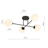 mini: Lampa sufitowa ROMA nowoczesna czarna E14 10W LED (6)
