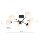mini: Lampa sufitowa ROMA nowoczesna czarna E14 10W LED (7)