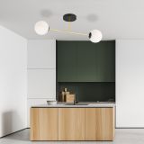 mini: Lampa sufitowa MAGNUM nowoczesna czarna / złota E14 10W LED (7)