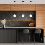 mini: Lampa wisząca ROYAL nowoczesna czarna / złota E14 10W LED (3)