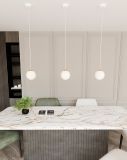 mini: Lampa wisząca ROYAL nowoczesna biała / złota E14 10W LED (3)