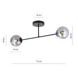 mini: Lampa sufitowa ROMA nowoczesna czarna E14 10W LED (6)