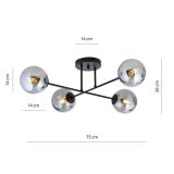 mini: Lampa sufitowa ROMA nowoczesna czarna E14 10W LED (6)