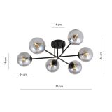 mini: Lampa sufitowa ROMA nowoczesna czarna E14 10W LED (6)