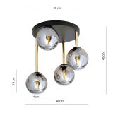 mini: Lampa sufitowa DOLCE nowoczesna czarna / złota E14 10W LED (5)