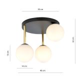 mini: Lampa sufitowa DOLCE nowoczesna czarna / złota E14 10W LED (5)
