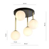 mini: Lampa sufitowa DOLCE nowoczesna czarna / złota E14 10W LED (7)