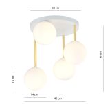 mini: Lampa sufitowa DOLCE nowoczesna biała / złota E14 10W LED (5)