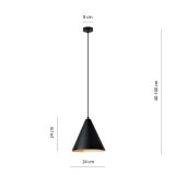 mini: Lampa wisząca REBEL nowoczesna czarna / złota E27 15W LED (3)
