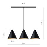 mini: Lampa wisząca REBEL nowoczesna czarna / złota E27 15W LED (7)
