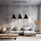 mini: Lampa wisząca REBEL nowoczesna czarna / złota E27 15W LED (8)