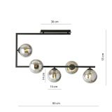 mini: Lampa sufitowa SOMA nowoczesna czarna E14 10W LED (4)