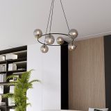 mini: Lampa wisząca AZURA nowoczesna czarna / złota E14 10W LED (4)