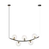 mini: Lampa wisząca RITZ nowoczesna czarna / złota E14 10W LED (1)