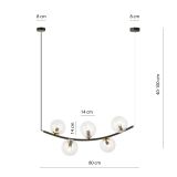mini: Lampa wisząca RITZ nowoczesna czarna / złota E14 10W LED (3)