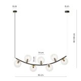 mini: Lampa wisząca RITZ nowoczesna czarna / złota E14 10W LED (6)