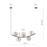 mini: Lampa wisząca RITZ nowoczesna czarna / złota E14 10W LED (3)