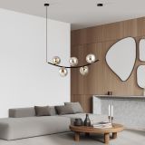 mini: Lampa wisząca RITZ nowoczesna czarna / złota E14 10W LED (4)