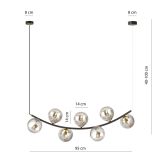 mini: Lampa wisząca RITZ nowoczesna czarna / złota E14 10W LED (6)