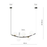 mini: Lampa wisząca RITZ nowoczesna czarna / złota E14 10W LED (3)