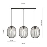 mini: Lampa wisząca ONYX nowoczesna czarna E27 15W LED (8)