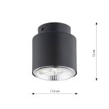 mini: Lampa sufitowa NANO nowoczesna czarna GU10 AR 111 10W LED (7)